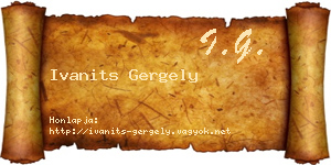 Ivanits Gergely névjegykártya